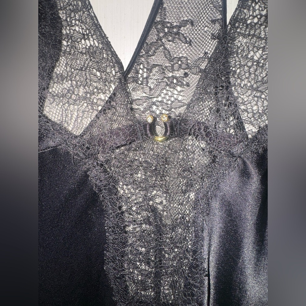 Victoria's Secret Black Lace Slip Dress ((no size tag)) - Picture 3 of 13